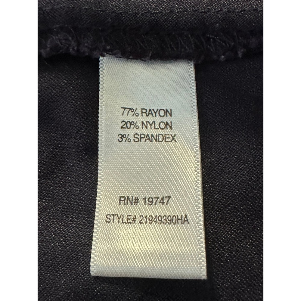 Counterparts Navy Blue Pull On Capri Pants Silver Button Hem 2X B3 - Picture 5 of 6